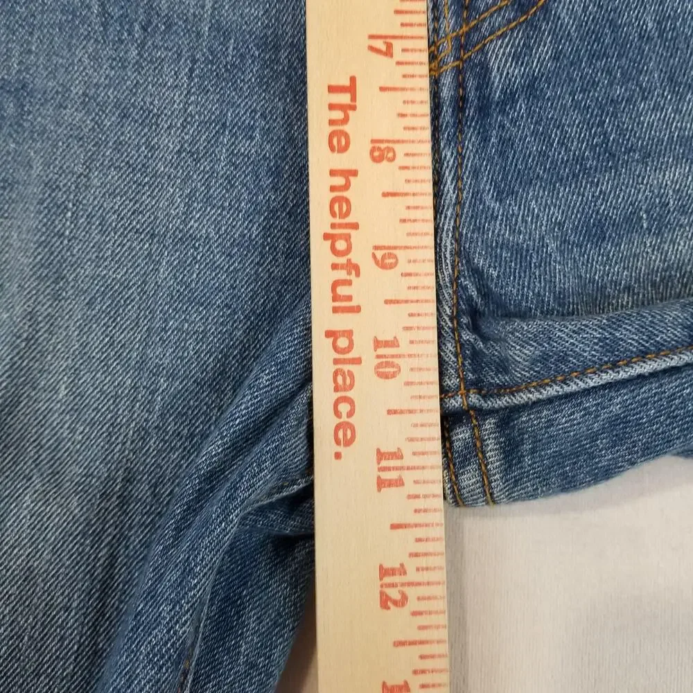 Levis 501 Jeans Womens 28x28 Blue White Oak Cone Denim Raw Hem Straight